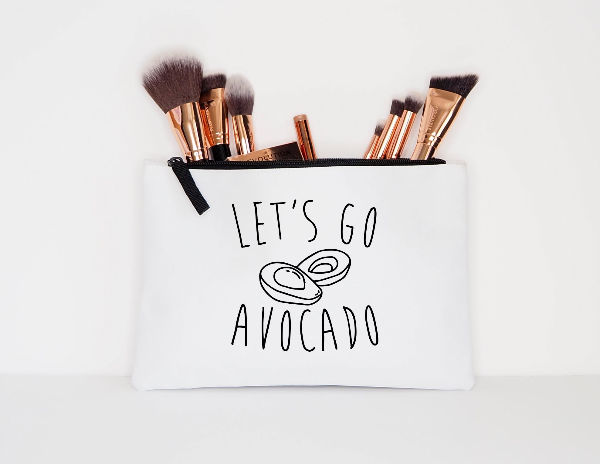 Let's Go Avocado Makeup Bag / Vegan Vegetarian Foodie Cosmetic Gift Bag / Avocado Lover MakeUp Organizer