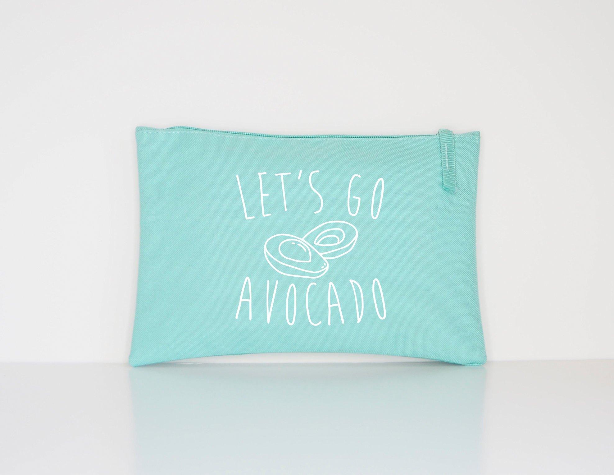 Let's Go Avocado Makeup Bag / Vegan Vegetarian Foodie Cosmetic Gift Bag / Avocado Lover MakeUp Organizer