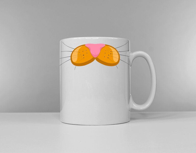 Cat Face Coffee Mug / Multiple Colours / Cat Lover Gift