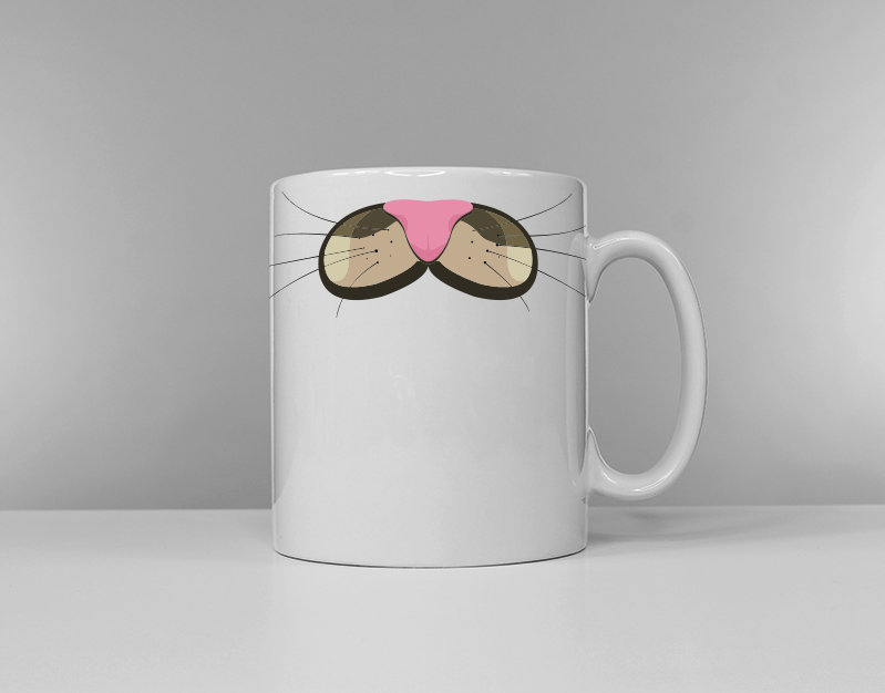 Cat Face Coffee Mug / Multiple Colours / Cat Lover Gift