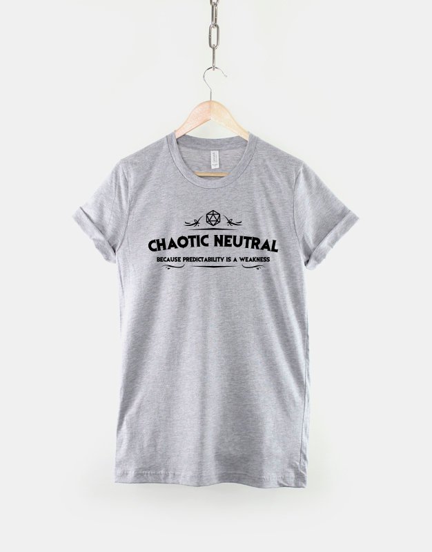 DnD Dungeons And Dragons Inspired T-Shirt / Chaotic Neutral Alignment / RPG Gamer Themed T Shirt