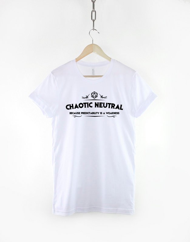 DnD Dungeons And Dragons Inspired T-Shirt / Chaotic Neutral Alignment / RPG Gamer Themed T Shirt