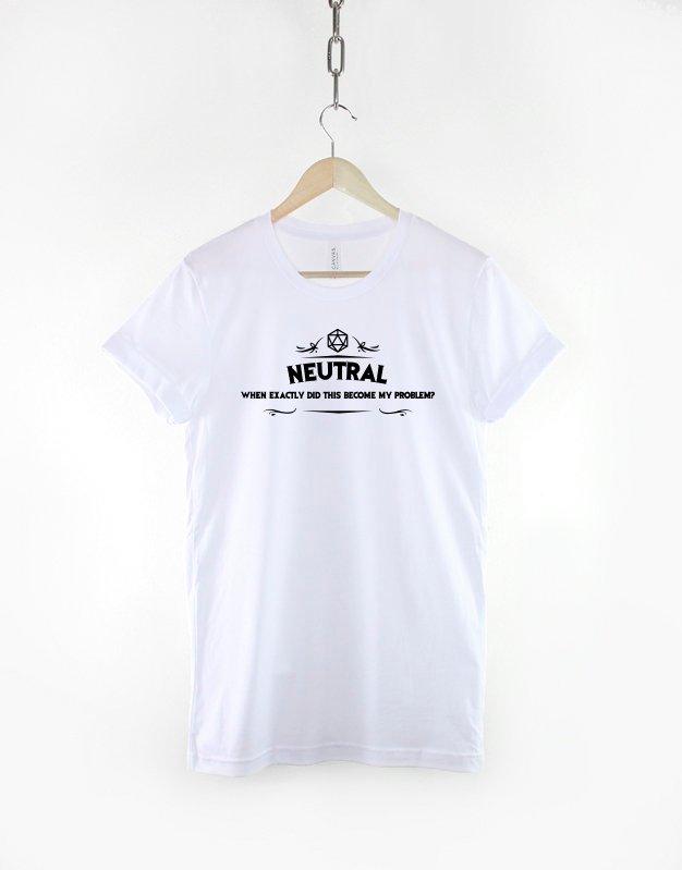 DnD Dungeons And Dragons Inspired T-Shirt / Neutral Alignment / RPG Gamer Themed T Shirt