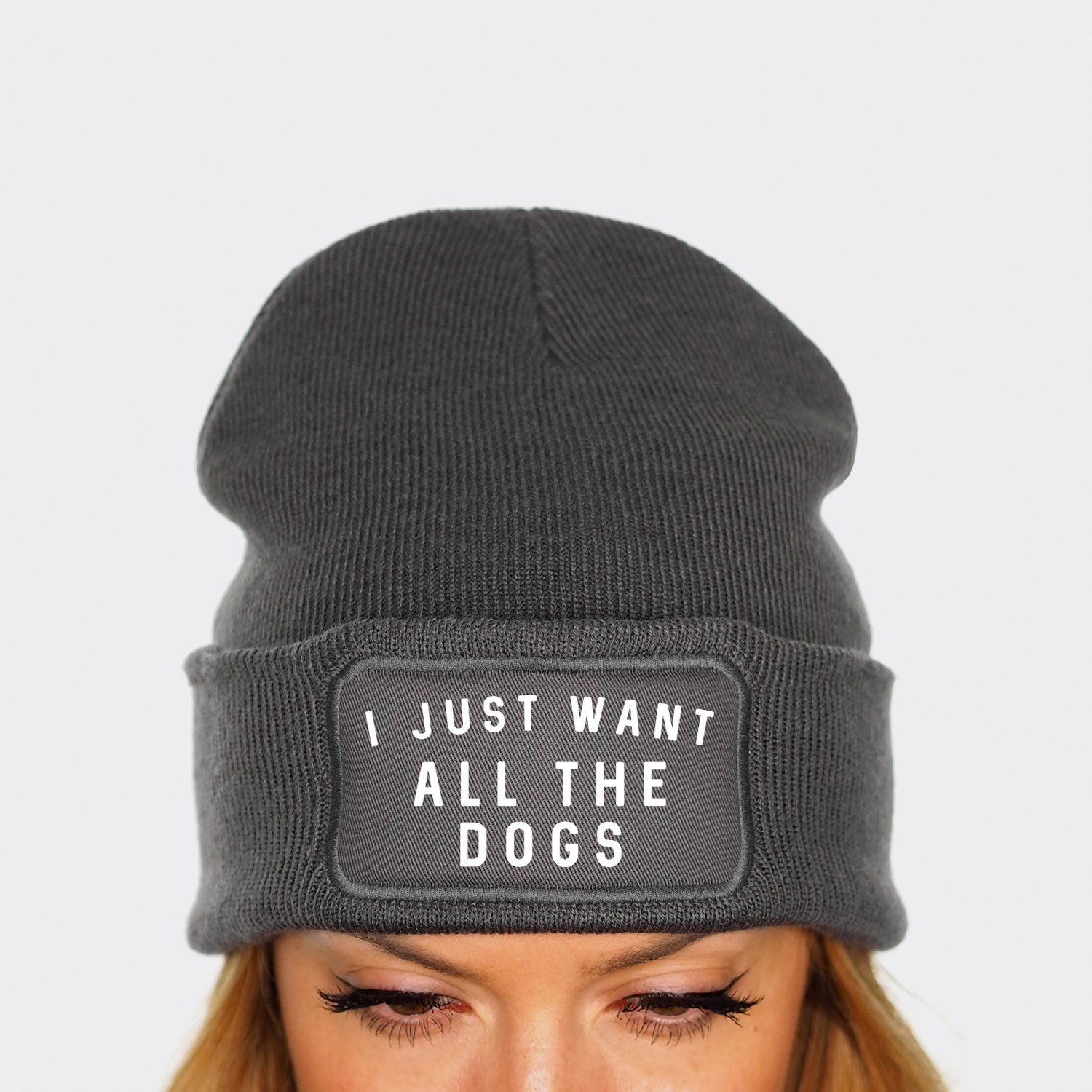 Dog Lover Beanie / I Just Want All The Dogs Beanie Hat / Pug French Bulldog Puppy German Shepherd Husky Chihuahua Dog Owner Doberman Poodle