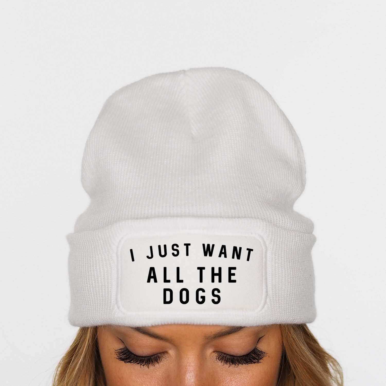 Dog Lover Beanie / I Just Want All The Dogs Beanie Hat / Pug French Bulldog Puppy German Shepherd Husky Chihuahua Dog Owner Doberman Poodle