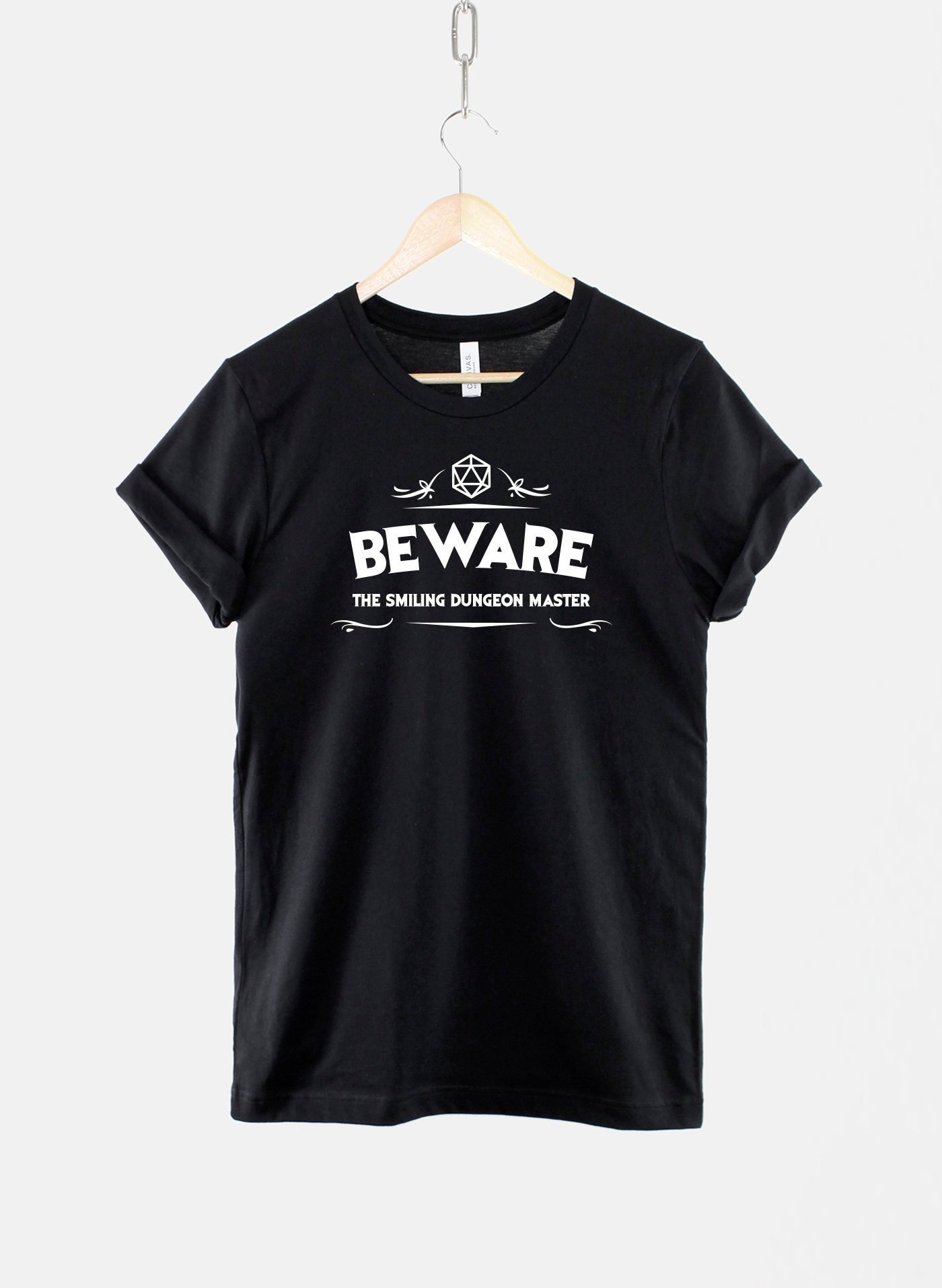 Dungeons And Dragons Inspired T-Shirt / Beware The Smiling Dungeon Master / RPG Gamer DnD T Shirt
