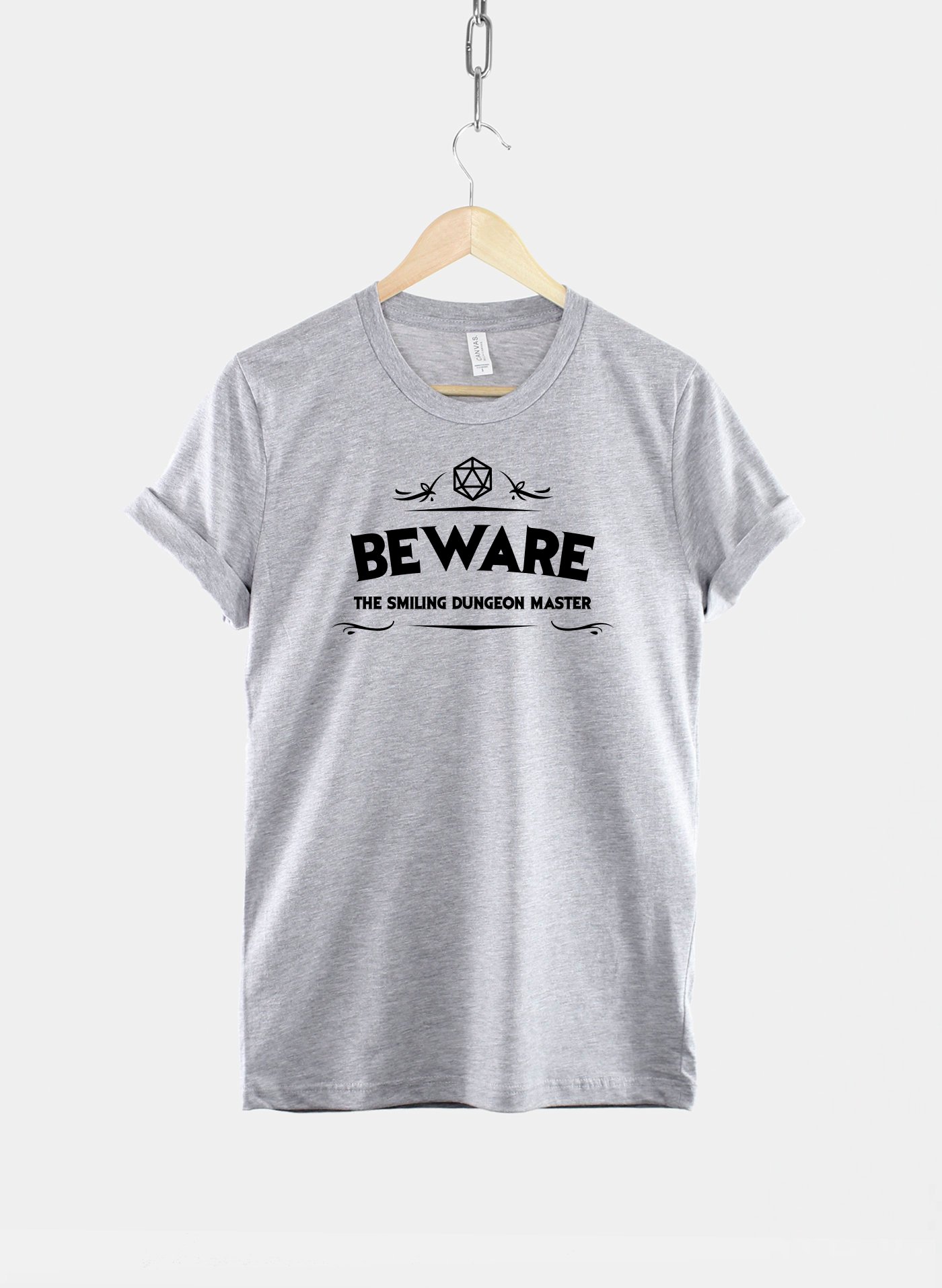 Dungeons And Dragons Inspired T-Shirt / Beware The Smiling Dungeon Master / RPG Gamer DnD T Shirt