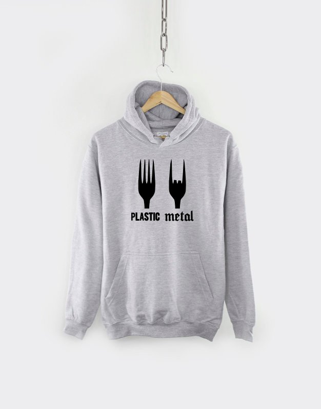 Heavy Metal Hoodie / Plastic Metal Fork Hooded Sweater / Chef Gift Sweatshirt