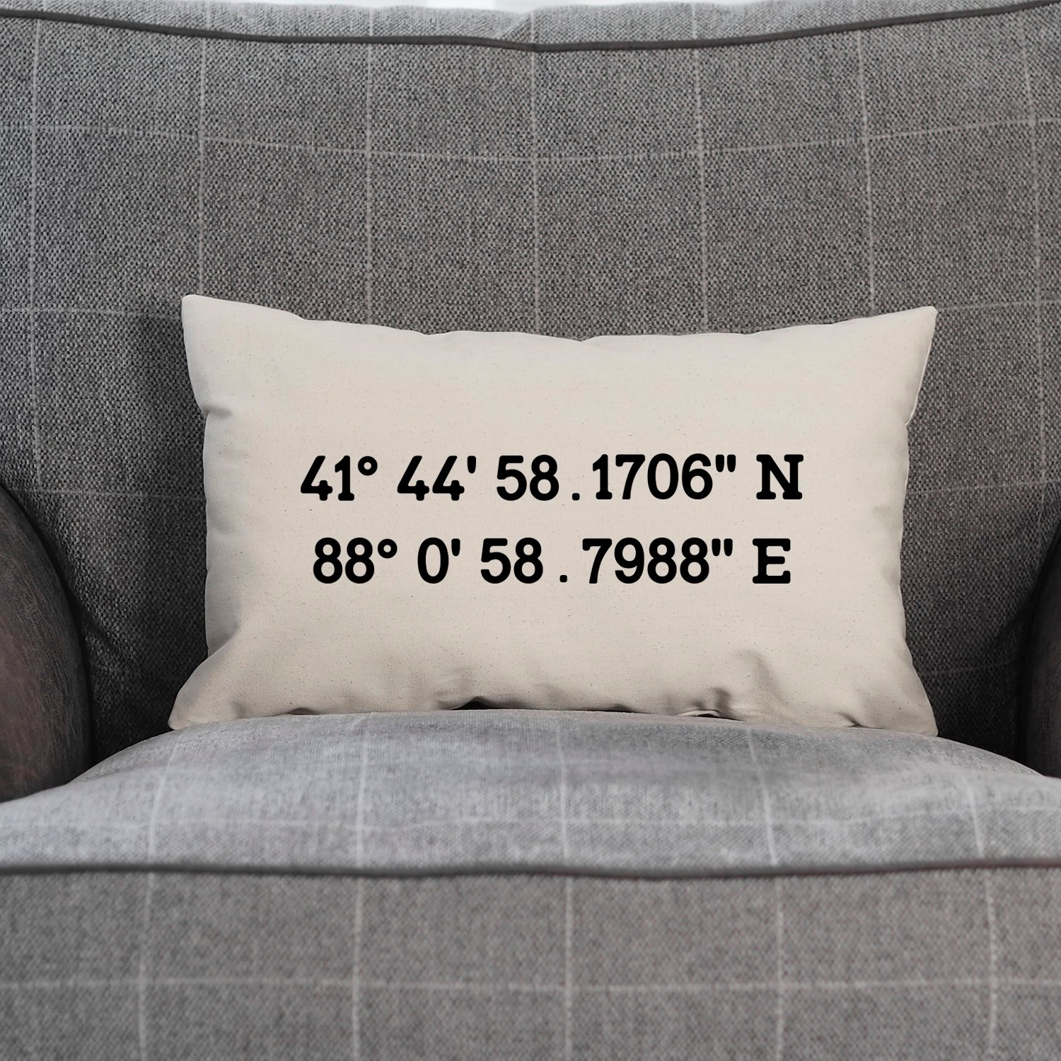Latitude Longitude Coordinates Pillow / Personalized Coordinates Housewarming Gift