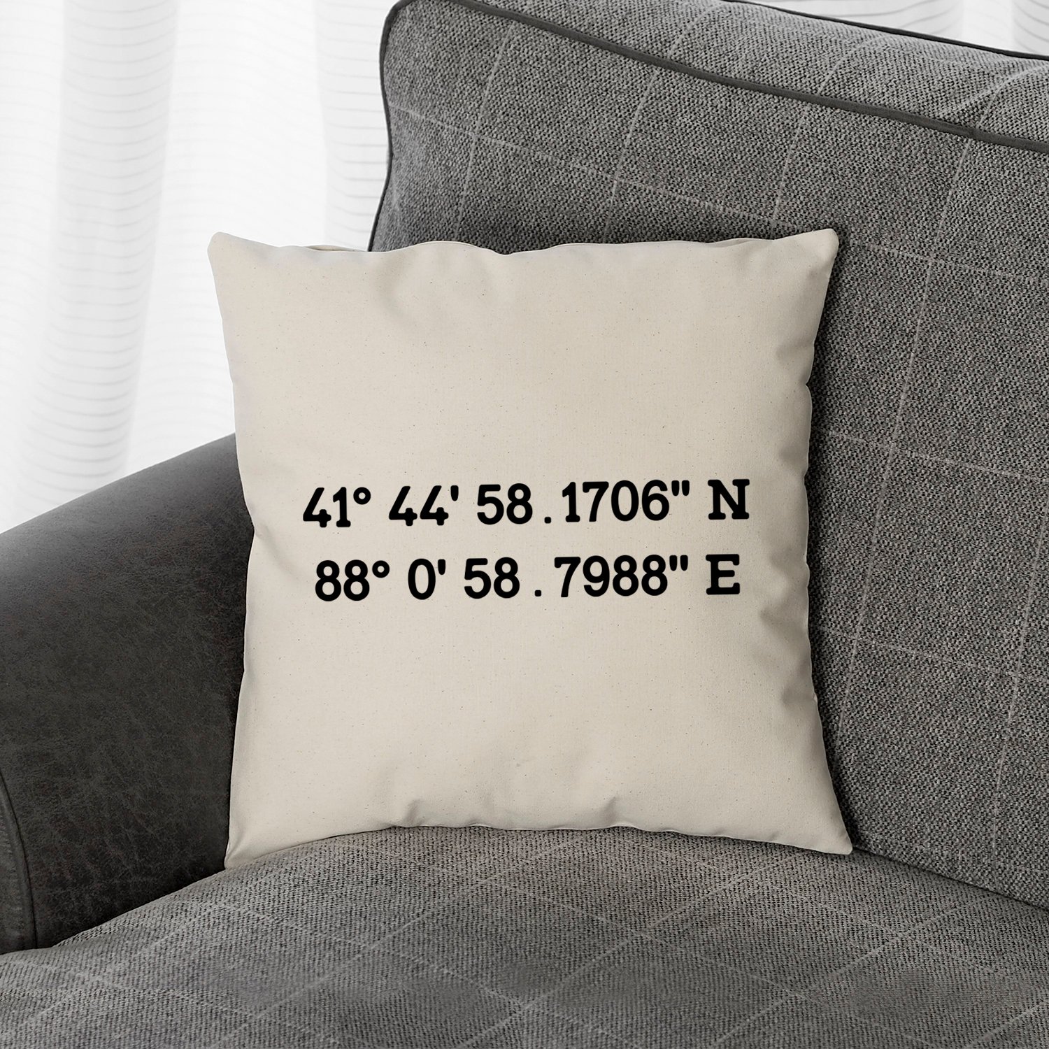 Latitude Longitude Coordinates Pillow / Personalized Coordinates Housewarming Gift