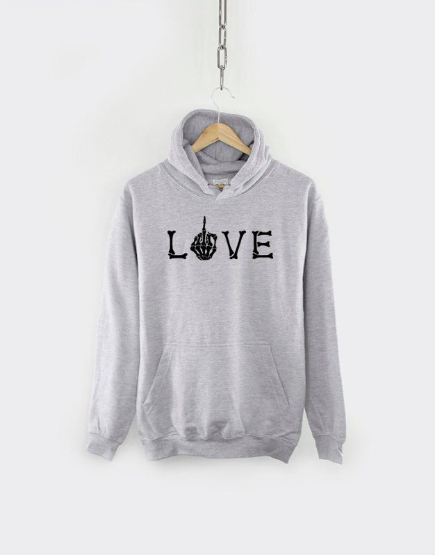 Love Skeleton Hand Halloween Hoodie / Goth Sweatshirt