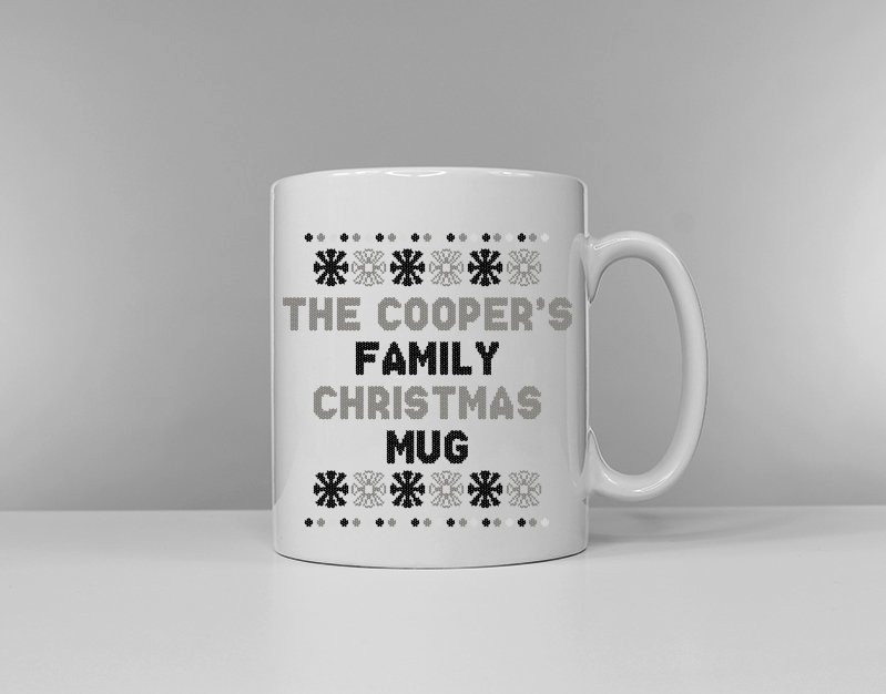 Personalized Family Name Christmas Mug