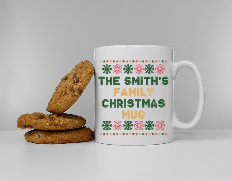 Personalized Family Name Christmas Mug