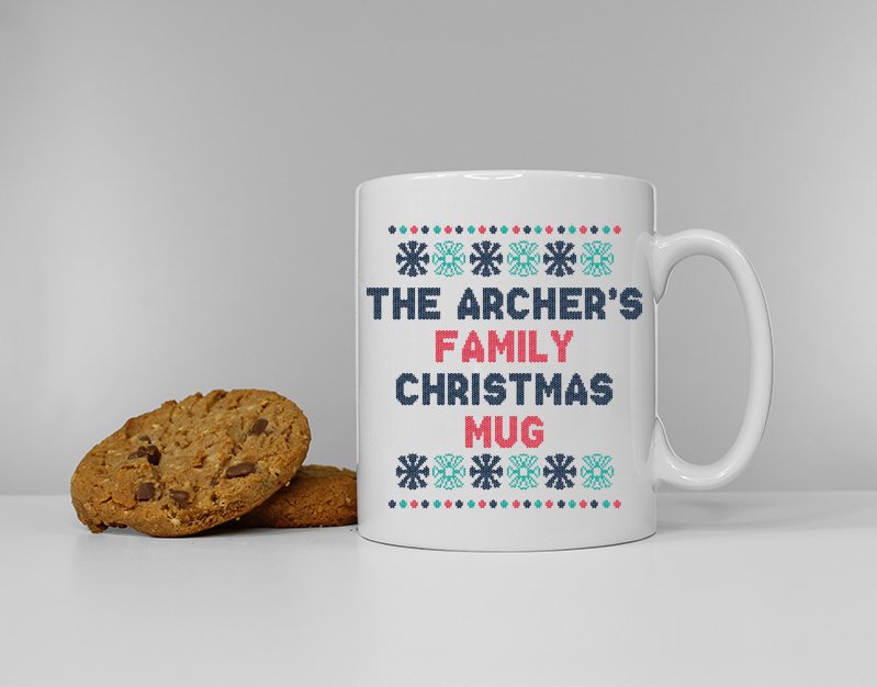 Personalized Family Name Christmas Mug