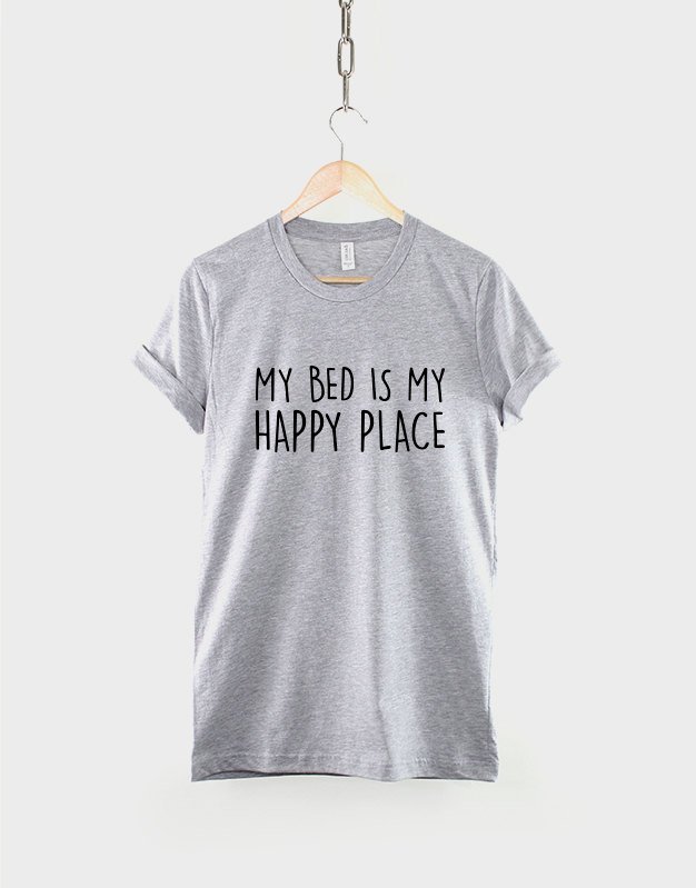 Sleep Shirt - My Bed Is My Happy Place Tired Sleeping T-Shirt