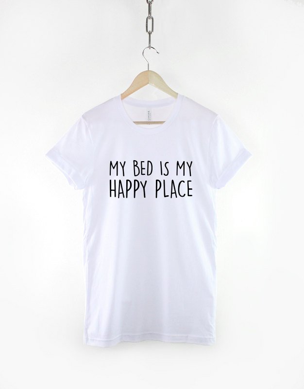 Sleep Shirt - My Bed Is My Happy Place Tired Sleeping T-Shirt