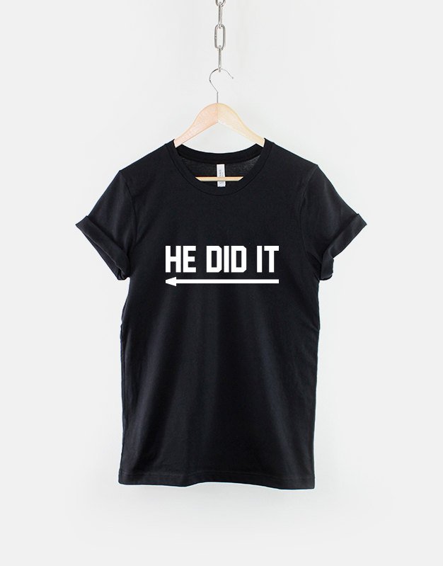 Twins T-Shirt / 2 x Childrens Kids Twin T-Shirts / He Did It / She Did It