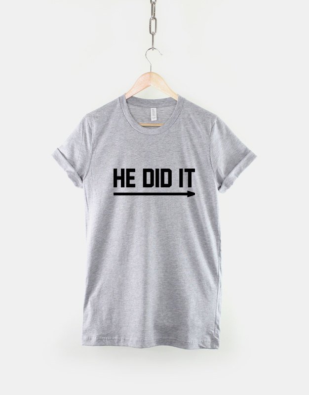 Twins T-Shirt / 2 x Childrens Kids Twin T-Shirts / He Did It / She Did It